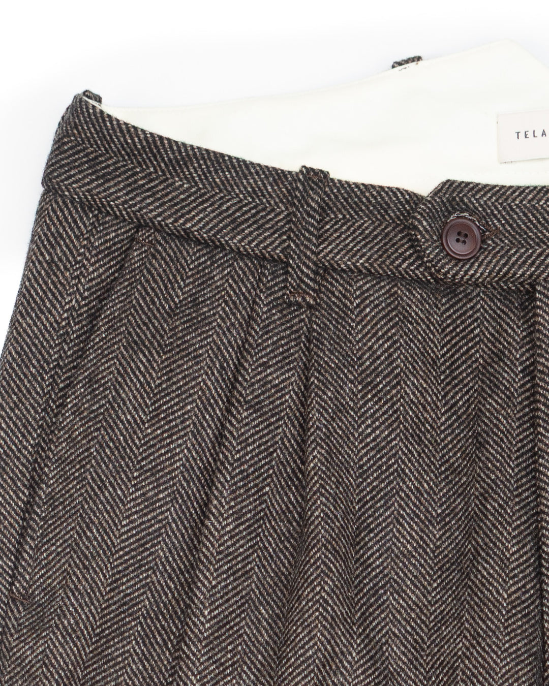 The Nico Pant in Grey Herringbone Wool