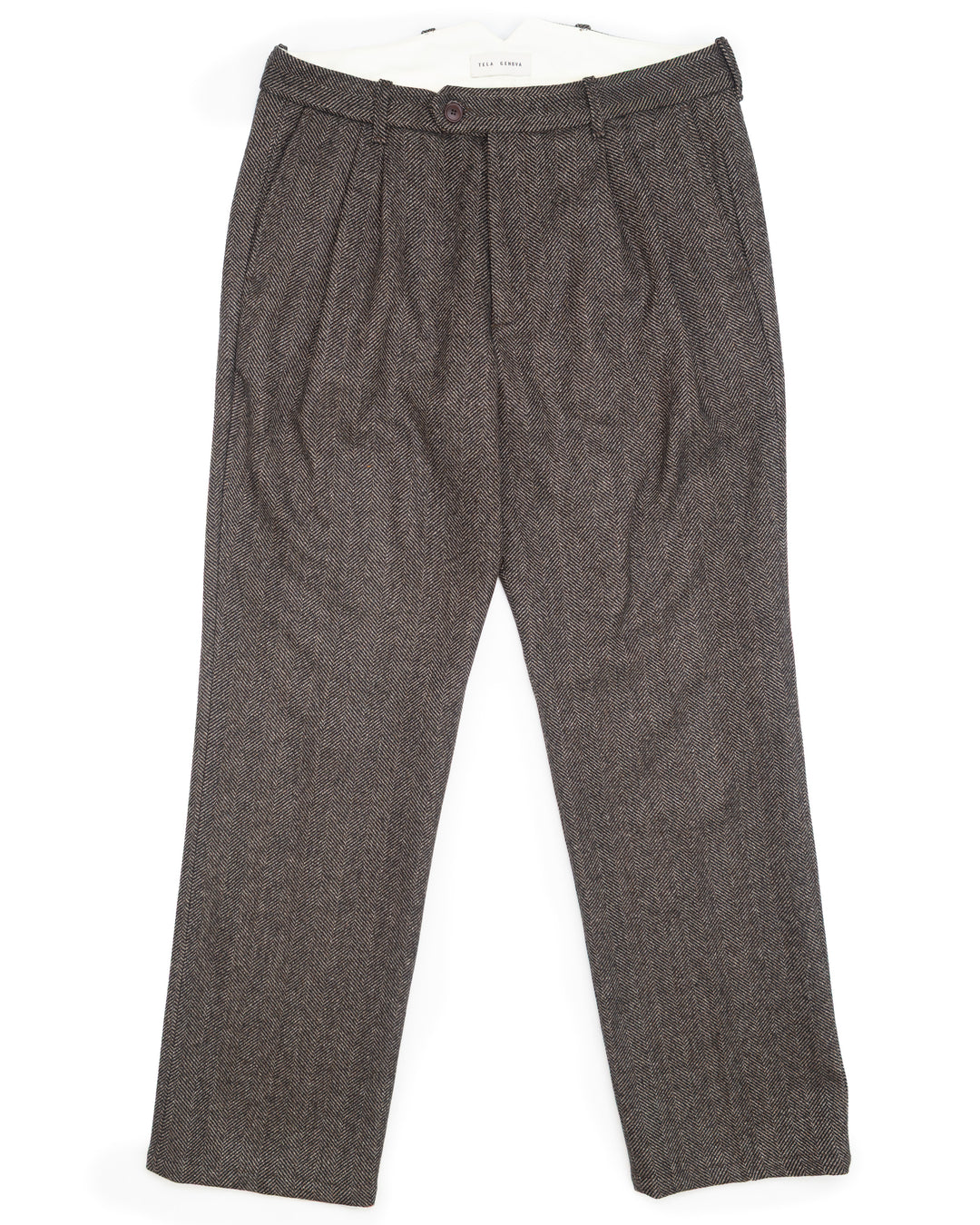 The Nico Pant in Grey Herringbone Wool