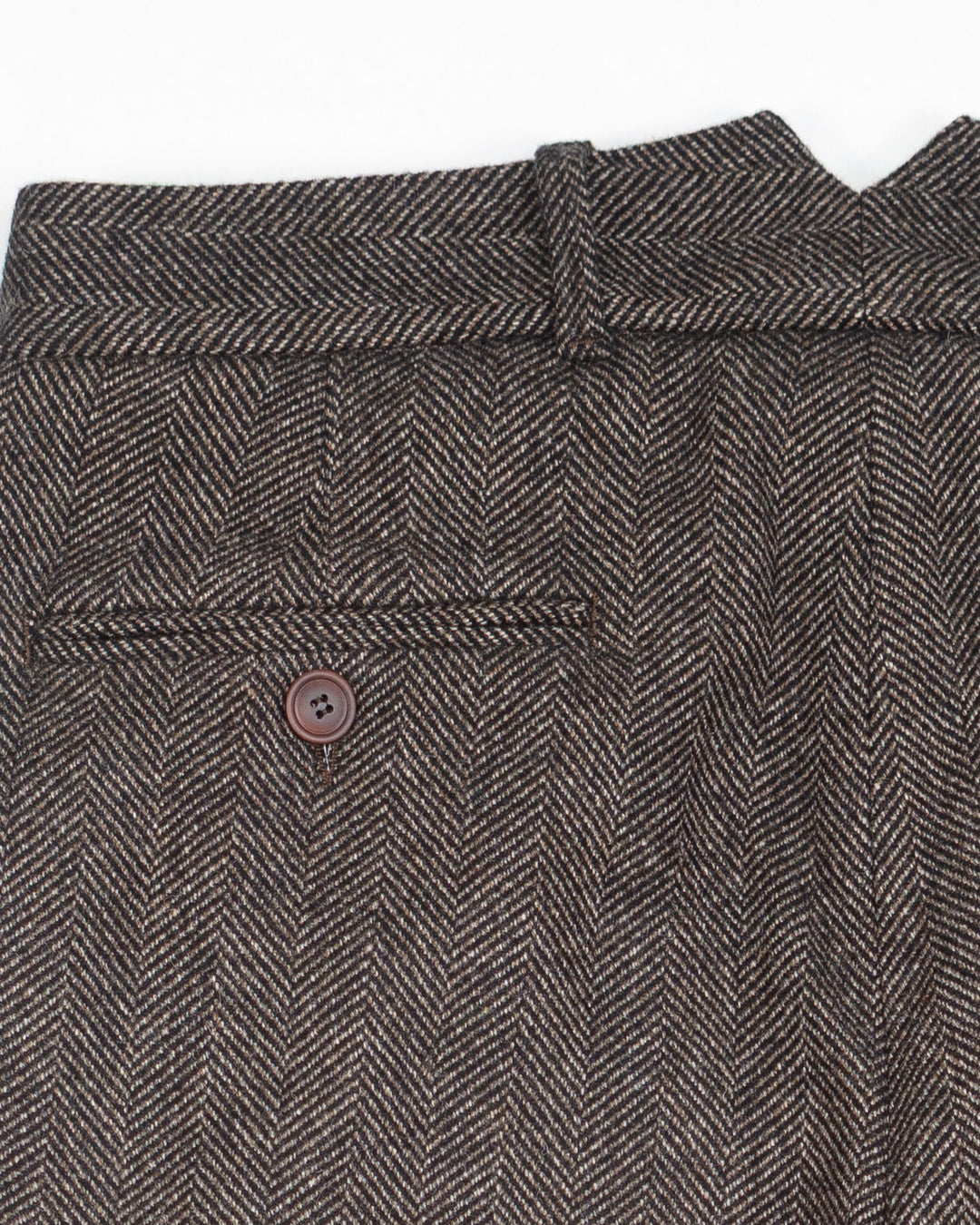 The Nico Pant in Grey Herringbone Wool