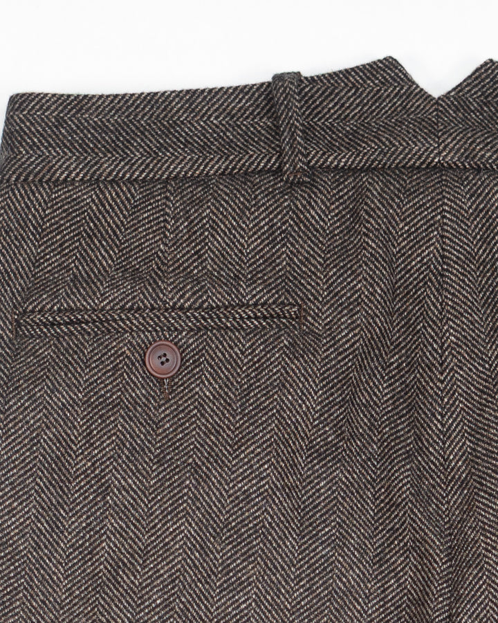 The Nico Pant in Grey Herringbone Wool