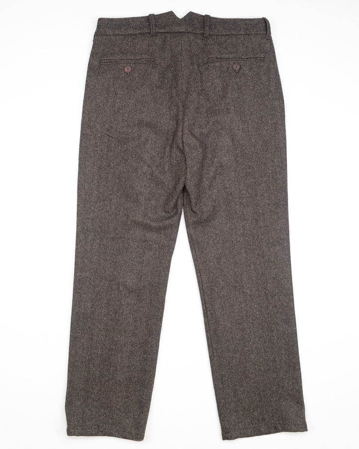 The Nico Pant in Grey Herringbone Wool
