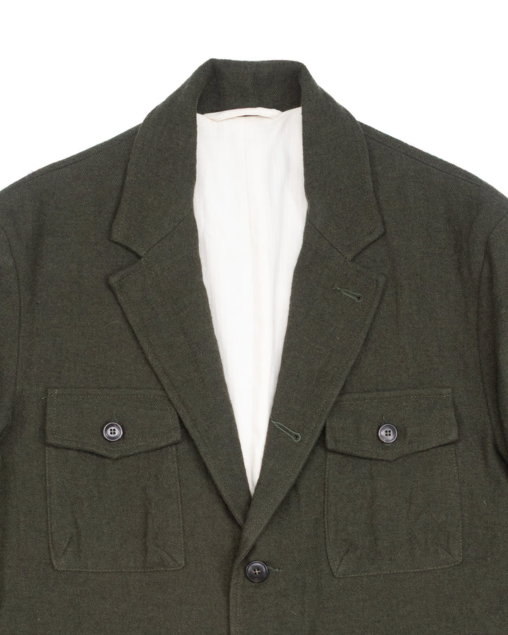 Clarence Field Jacket in Green Herringbone