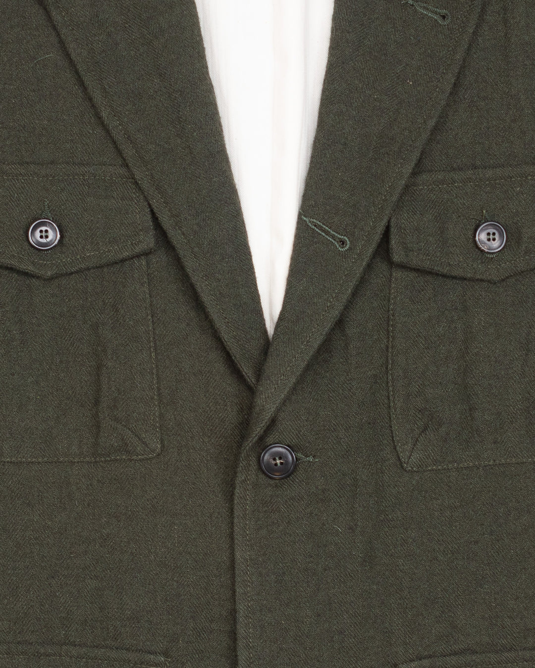 Clarence Field Jacket in Green Herringbone