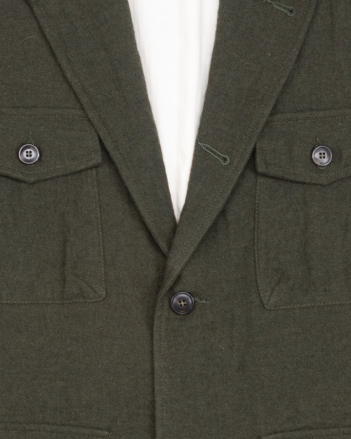 Clarence Field Jacket in Green Herringbone