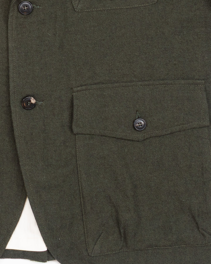 Clarence Field Jacket in Green Herringbone