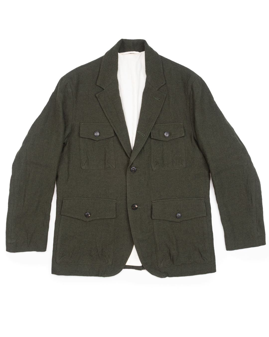 Clarence Field Jacket in Green Herringbone