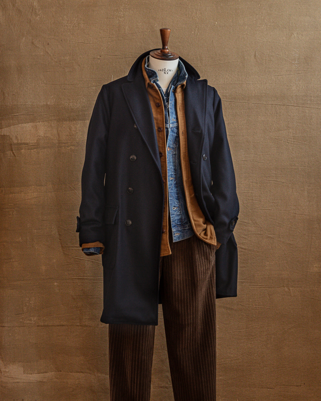 Sher Coat in Navy Wool
