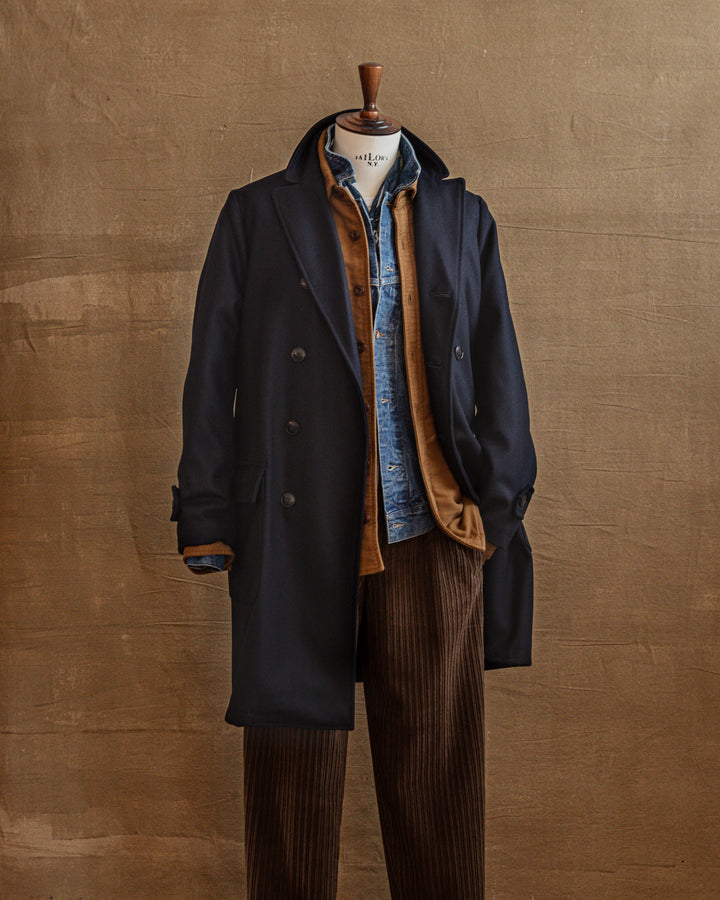 Sher Coat in Navy Wool