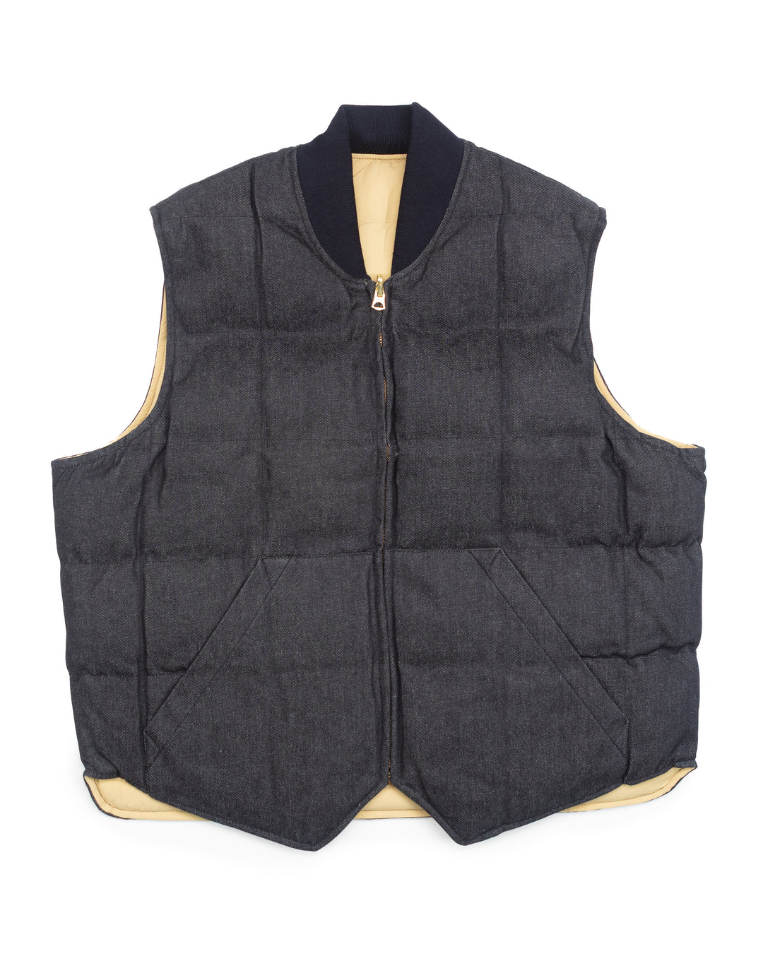 Seattle Vest in Reversible Waxed Denim