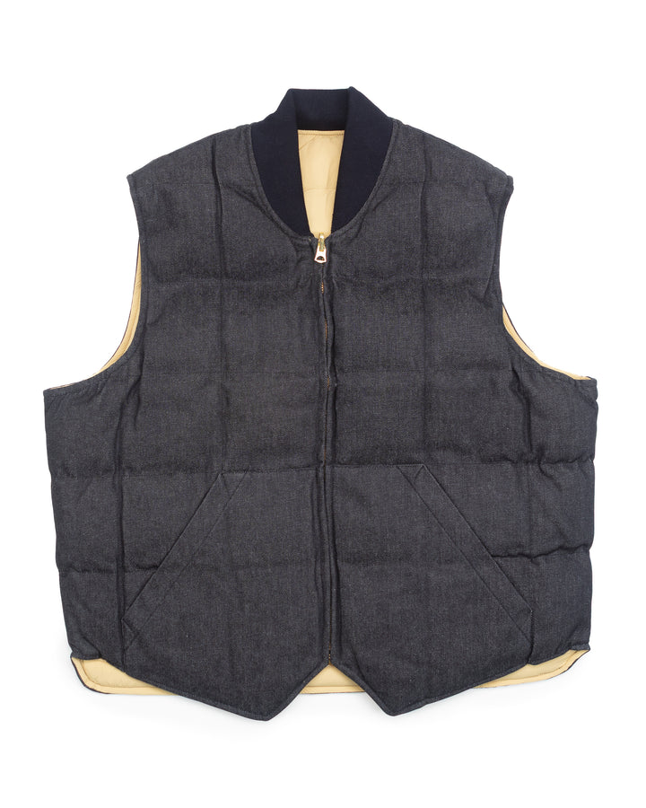 Seattle Vest in Reversible Waxed Denim