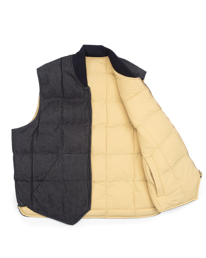 Seattle Vest in Reversible Waxed Denim
