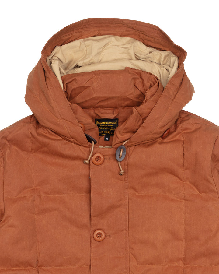 Expedition Down Parka in Waxed Dark Orange