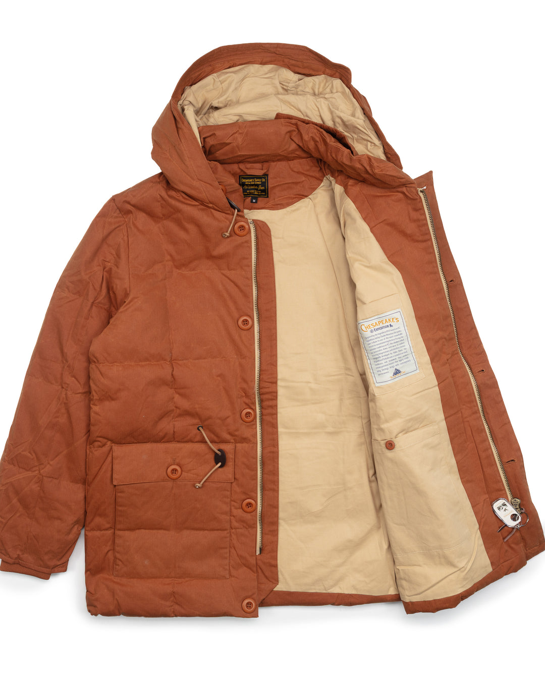Expedition Down Parka in Waxed Dark Orange