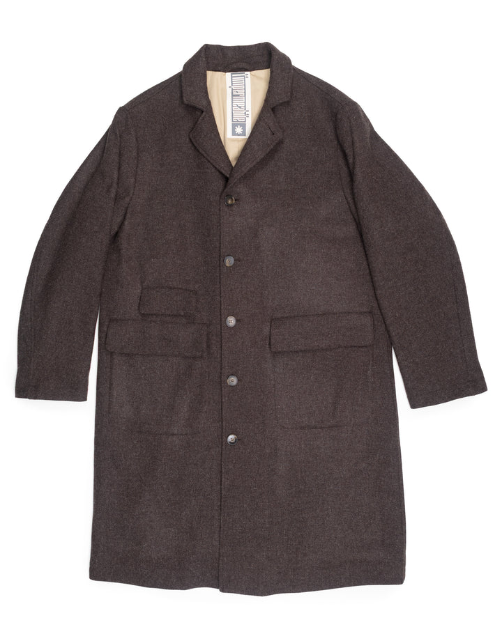 Overcoat in Brown Shetland Wool