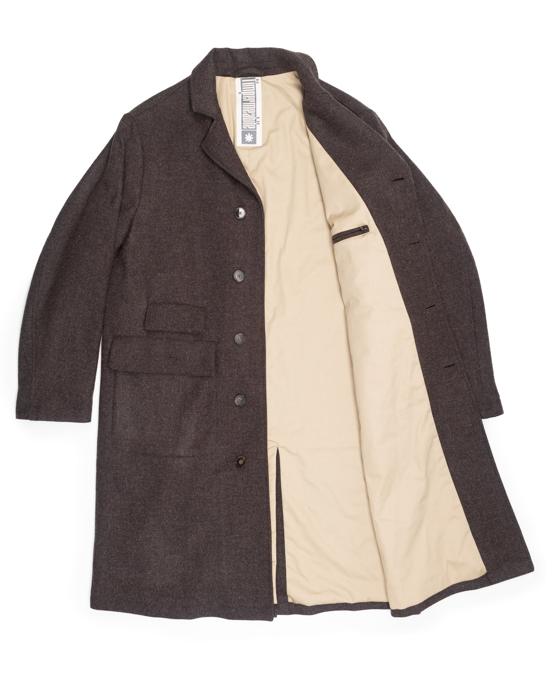 Overcoat in Brown Shetland Wool