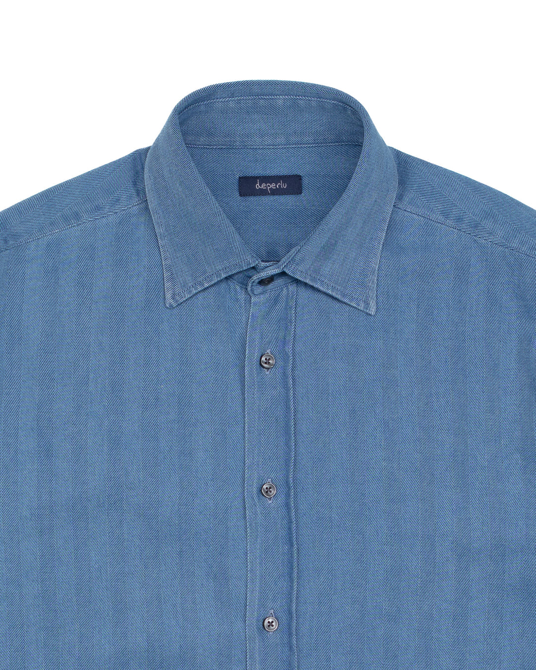 The Nigel in Light Indigo Herringbone