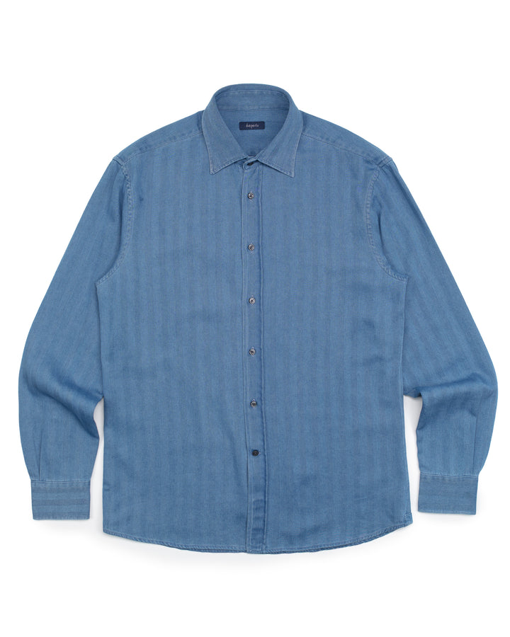 The Nigel in Light Indigo Herringbone