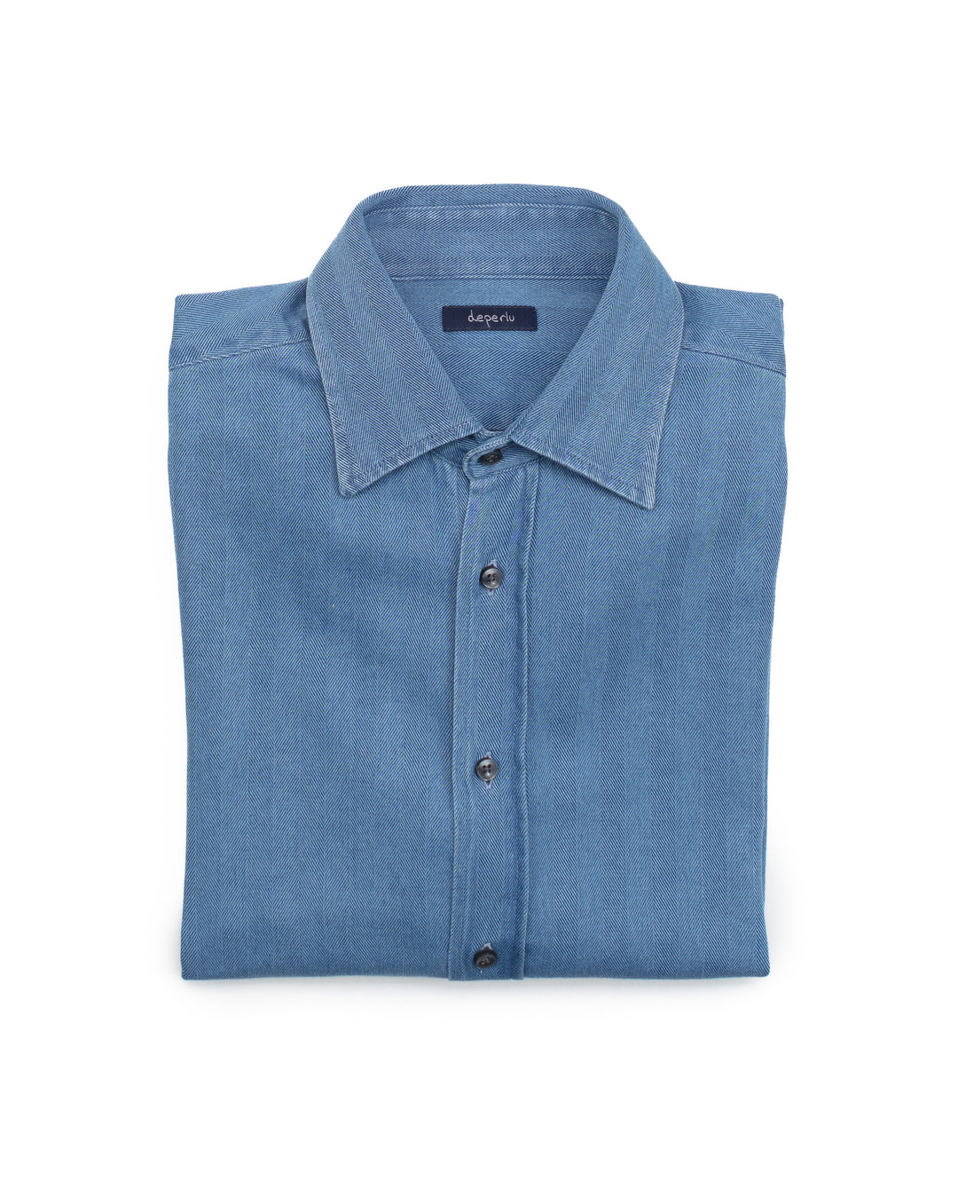 The Nigel in Light Indigo Herringbone