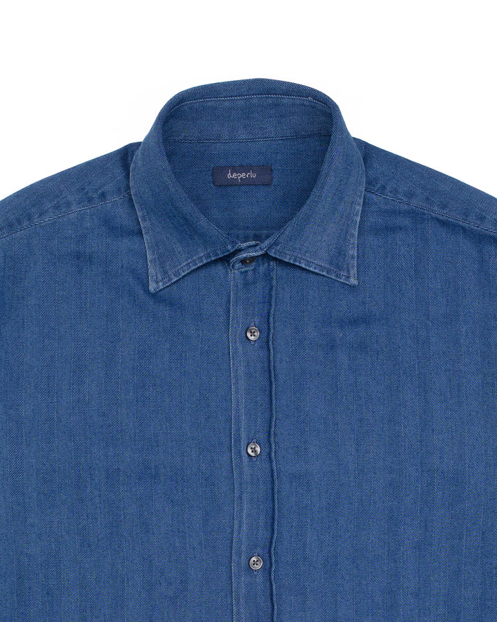 The Nigel in Dark Indigo Herringbone