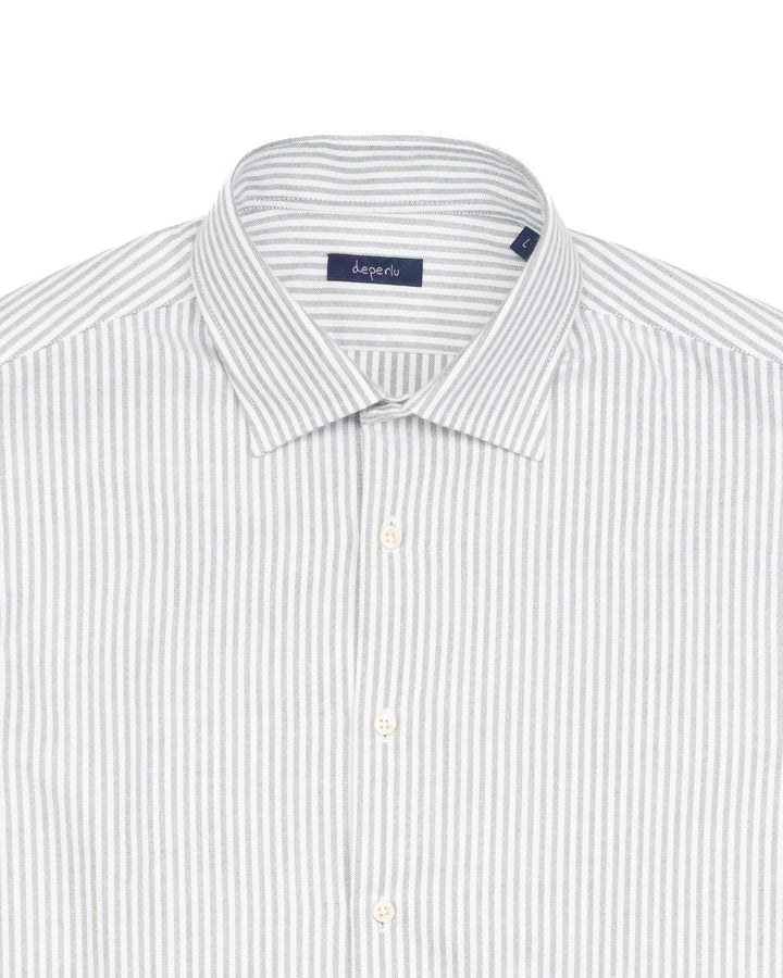 The Blake Shirt in Green Stripe
