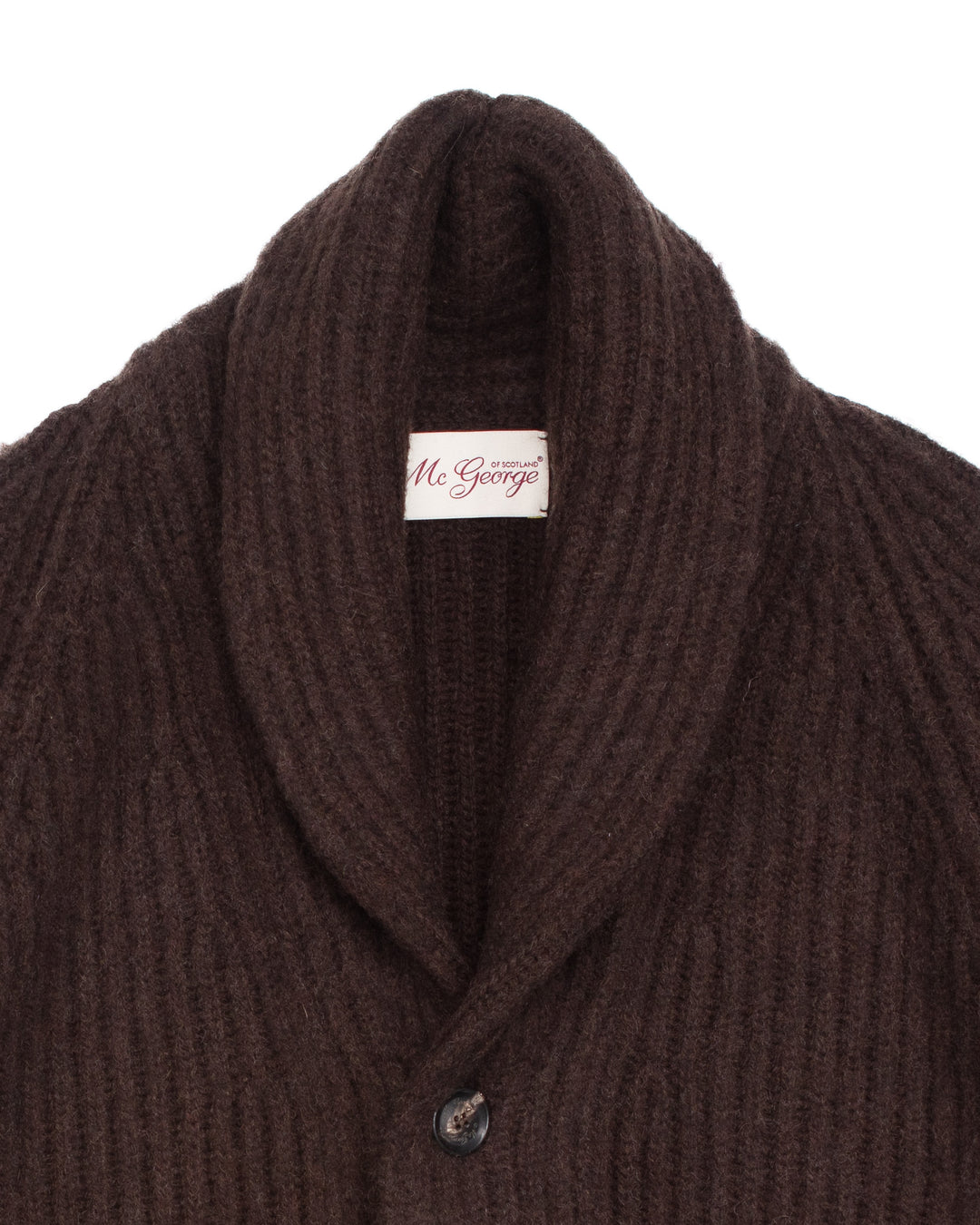 Shawl Cardigan in Brushed Shetland Coffee