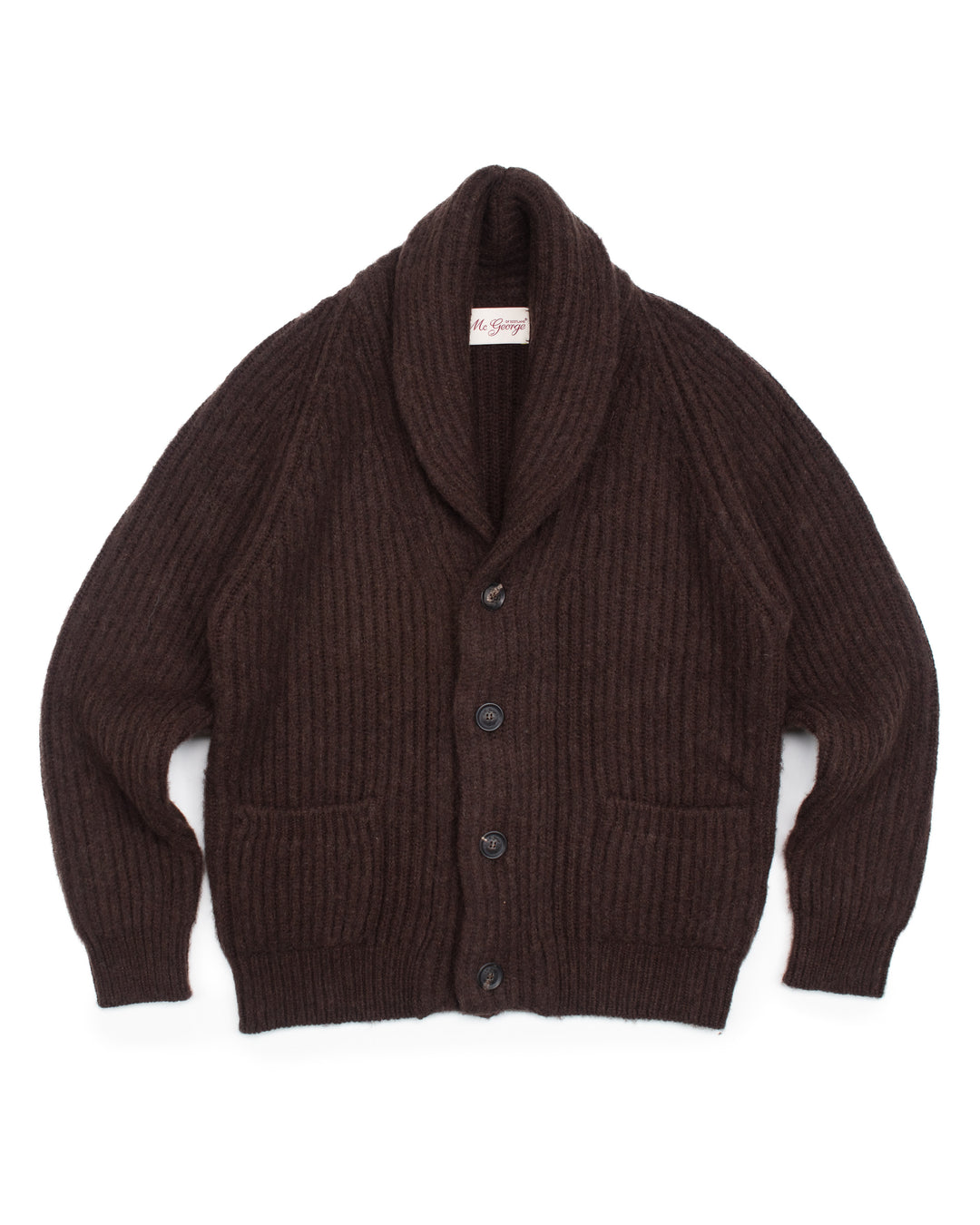 Shawl Cardigan in Brushed Shetland Coffee