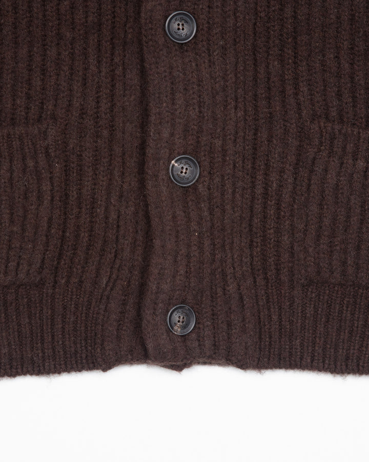 Shawl Cardigan in Brushed Shetland Coffee