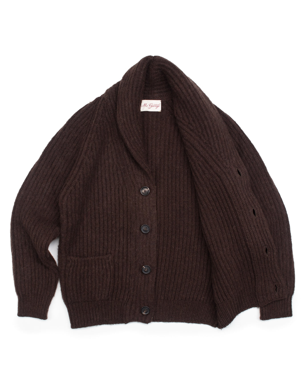 Shawl Cardigan in Brushed Shetland Coffee