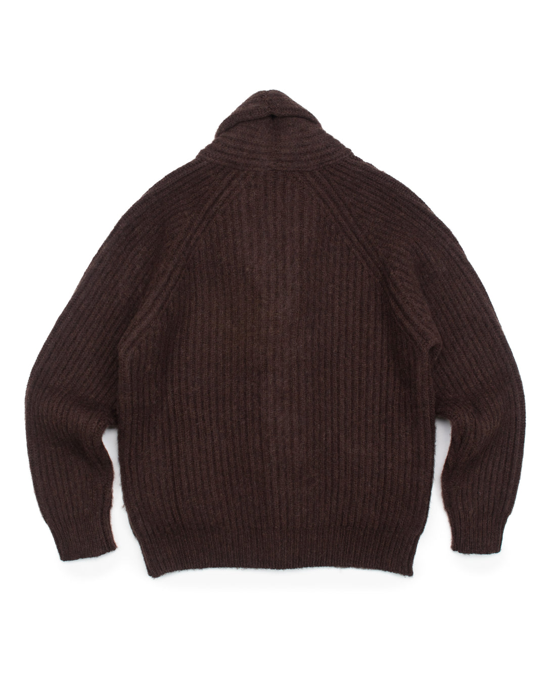 Shawl Cardigan in Brushed Shetland Coffee