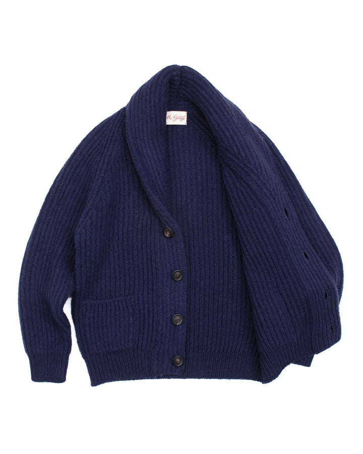 Shawl Cardigan in Brushed Shetland Indigo