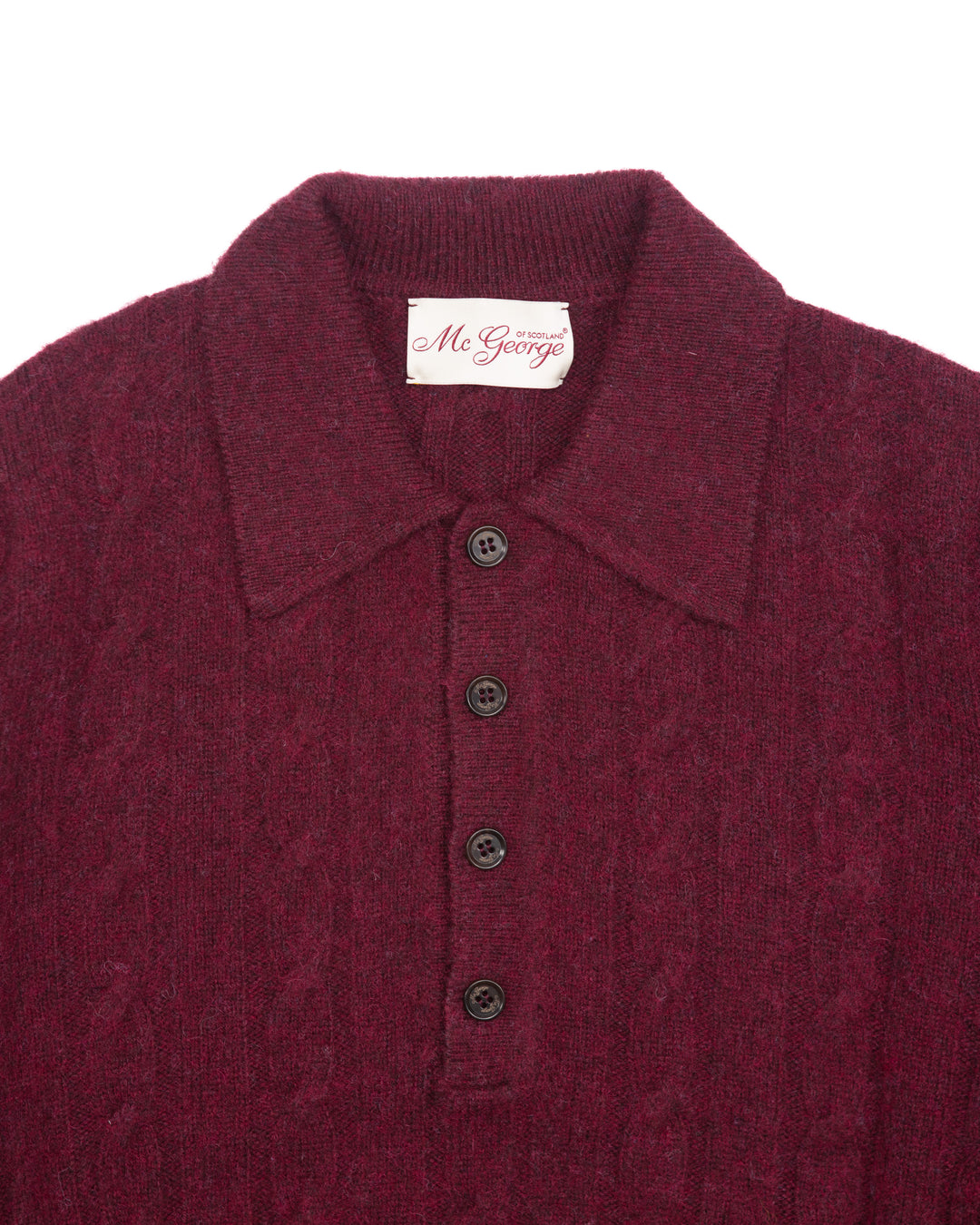 Gable Polo in Burgundy Brushed Shetland