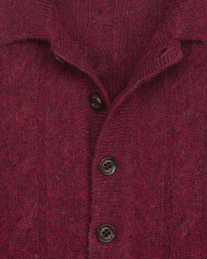 Gable Polo in Burgundy Brushed Shetland