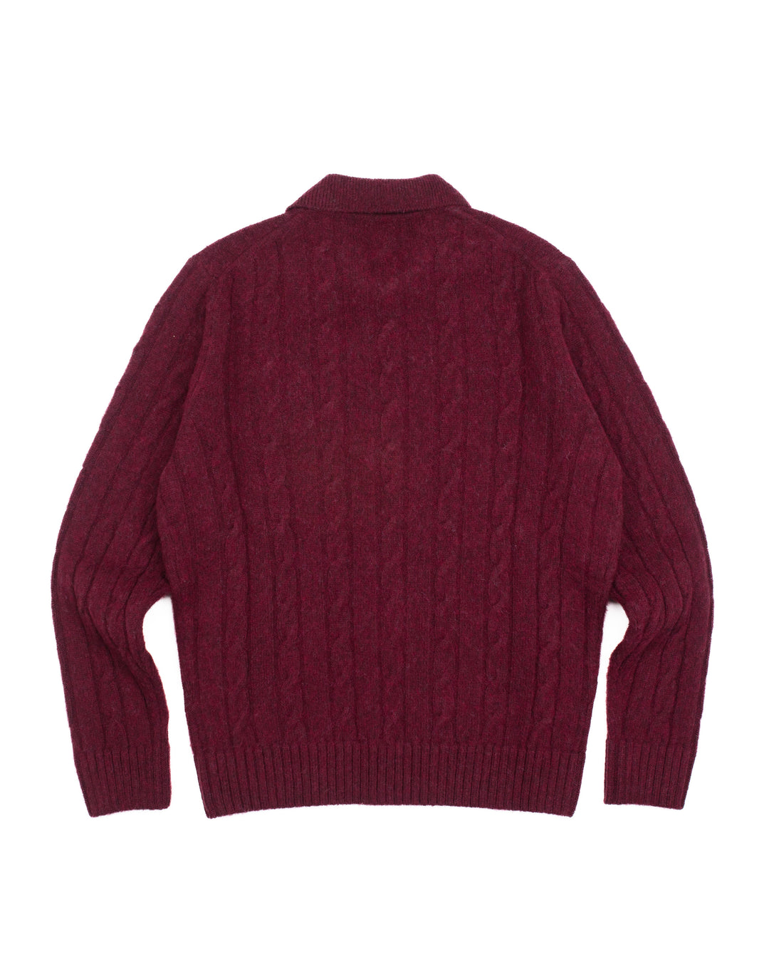 Gable Polo in Burgundy Brushed Shetland