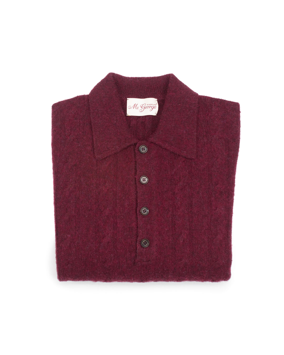 Gable Polo in Burgundy Brushed Shetland