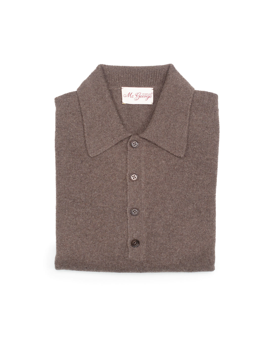Buttoned Polo Sweater in Chestnut