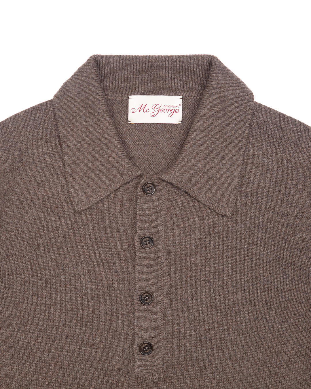 Buttoned Polo Sweater in Chestnut
