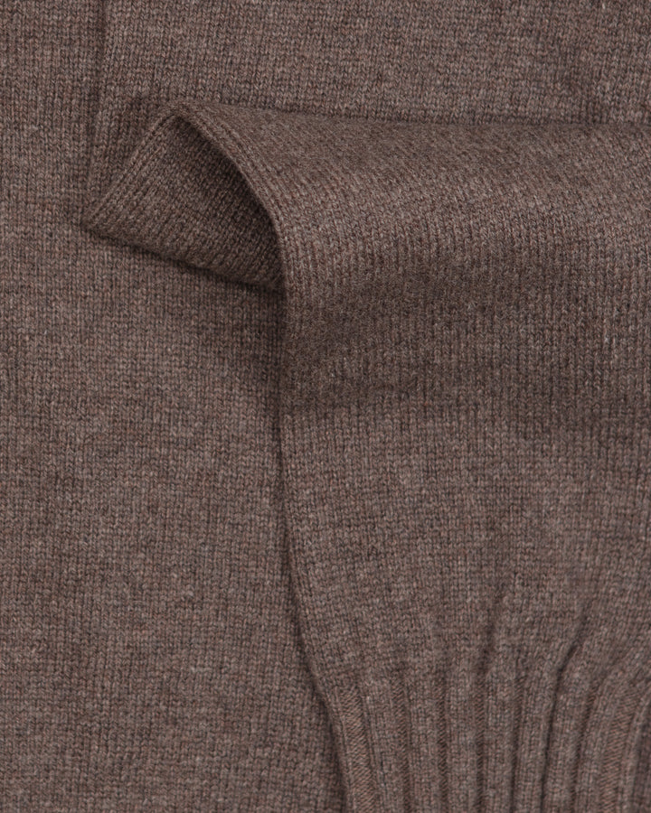 Buttoned Polo Sweater in Chestnut