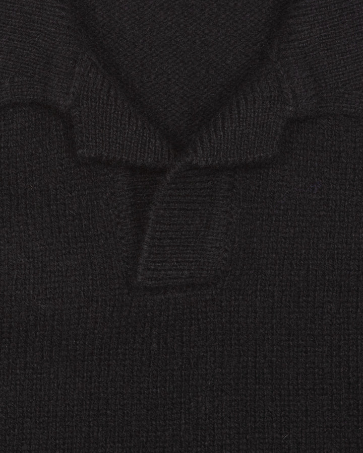 Fly Polo in Black Shetland