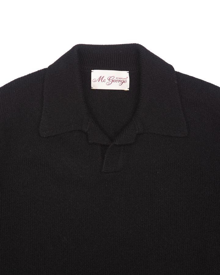 Fly Polo in Black Shetland
