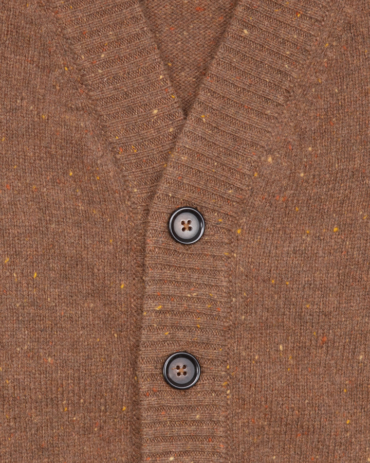 The Attik Cardigan in Tobacco Donegal