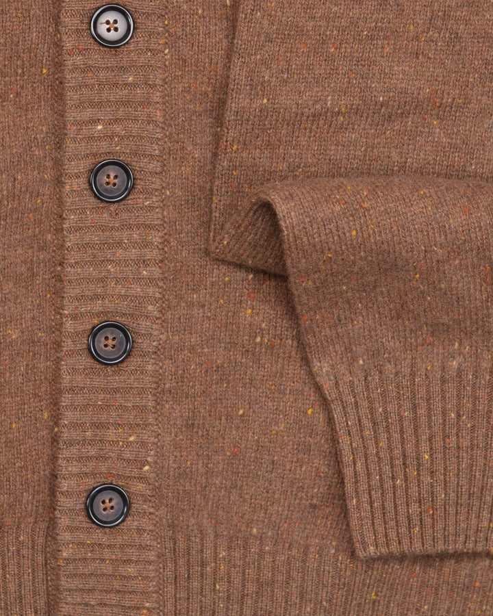 The Attik Cardigan in Tobacco Donegal