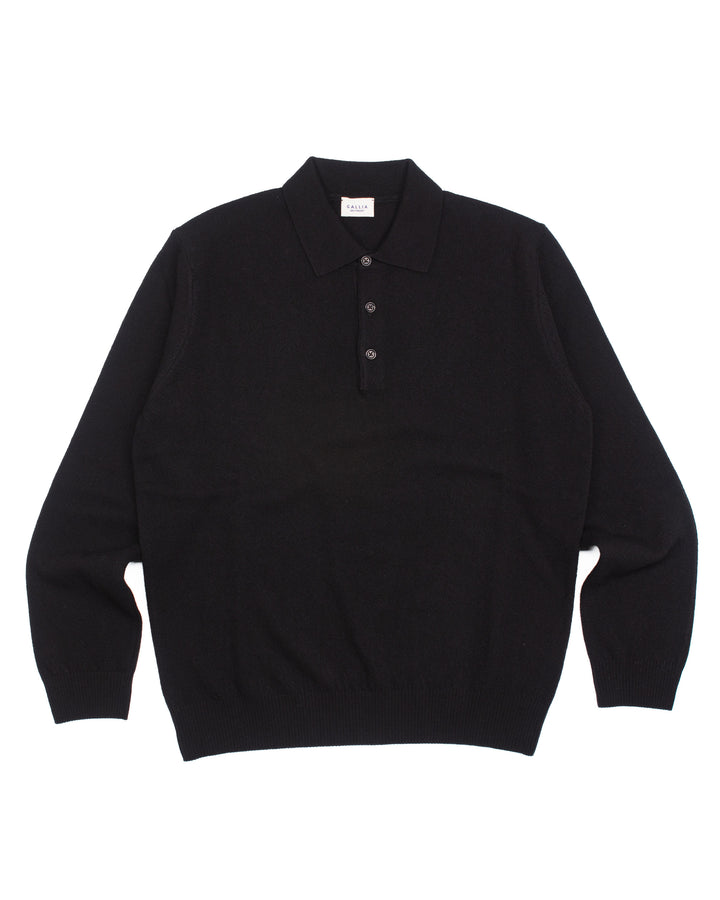 The Ruken Polo Sweater in Black