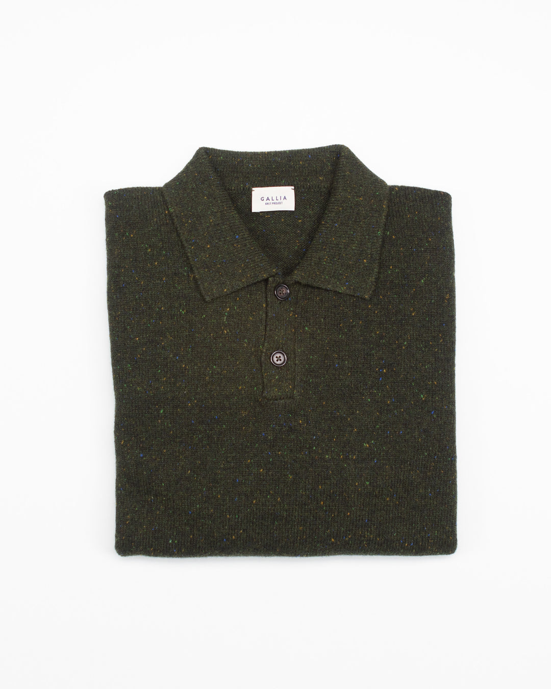 The Opek Polo Sweater in Olive Donegal
