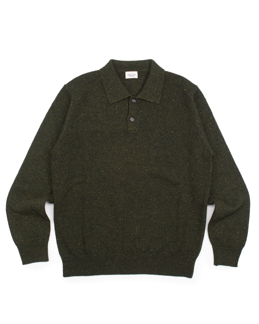 The Opek Polo Sweater in Olive Donegal