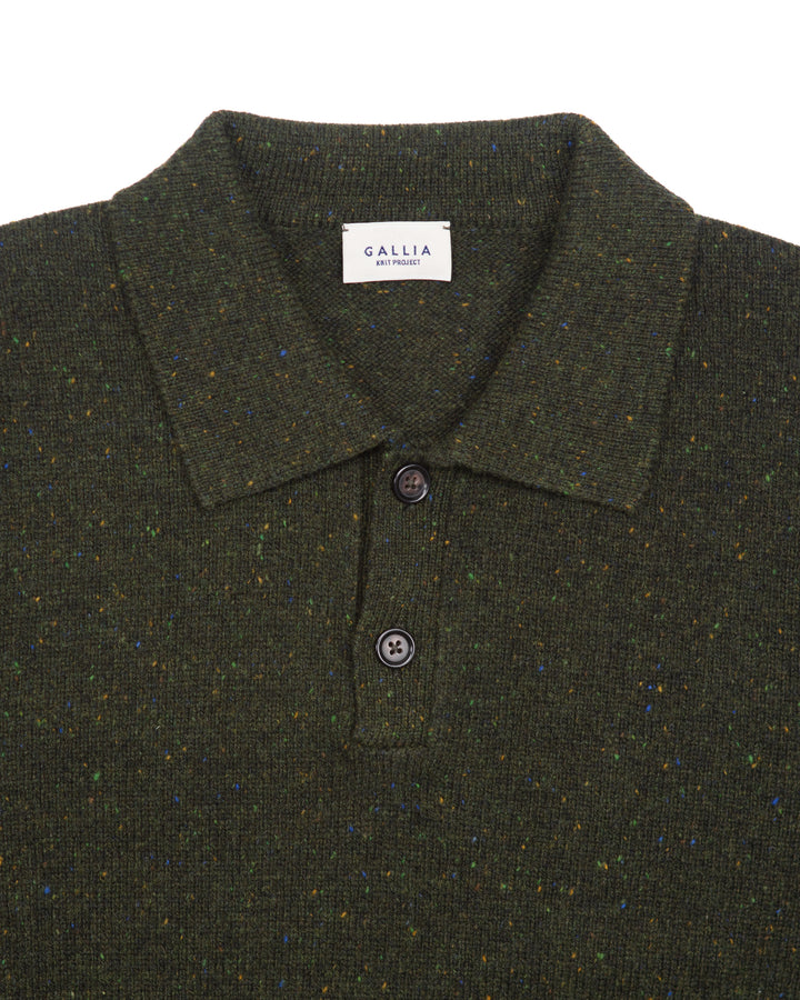The Opek Polo Sweater in Olive Donegal
