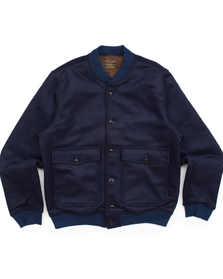 The A1 Bomber Jacket in Navy Wool