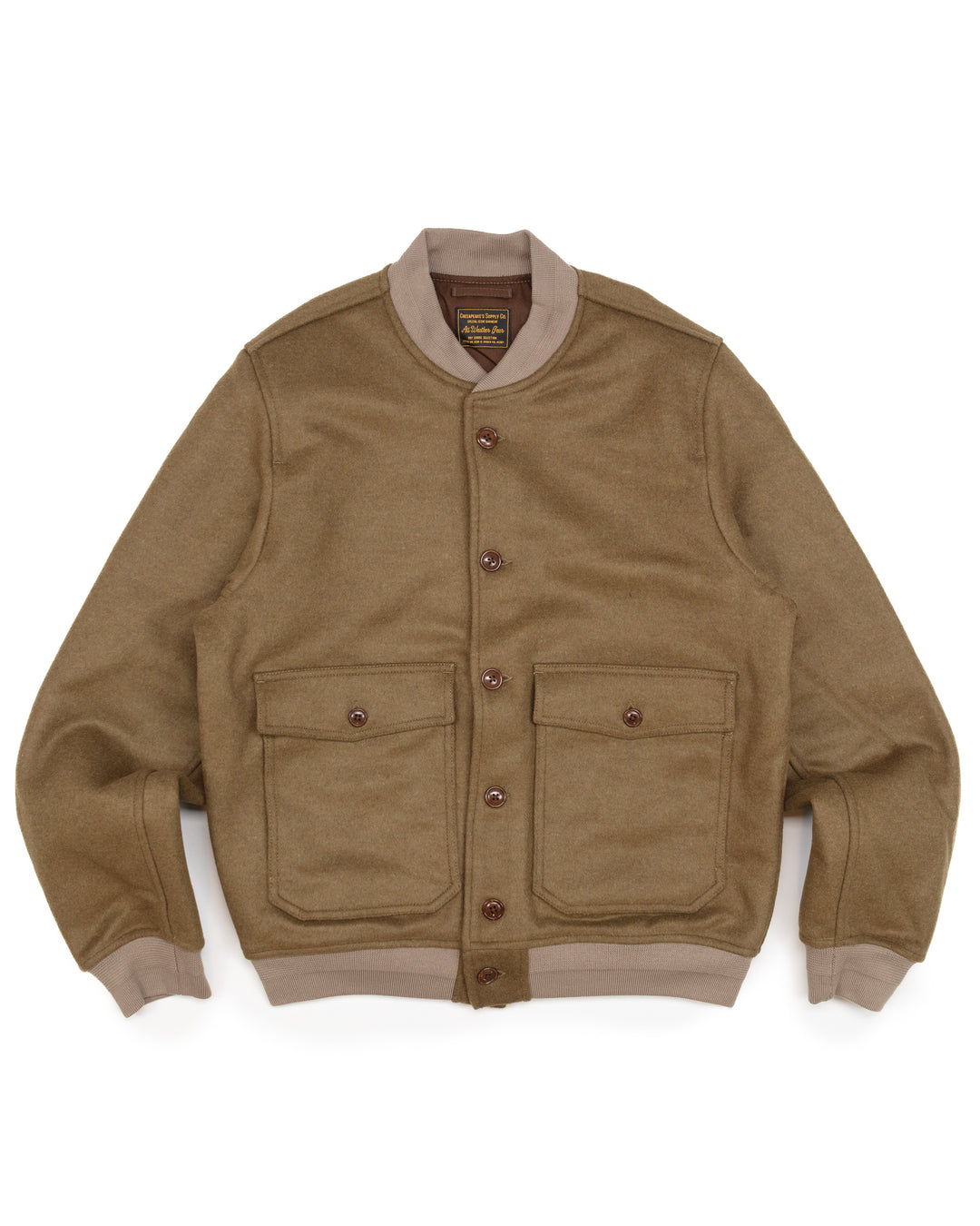 The A1 Bomber Jacket in Olive Wool