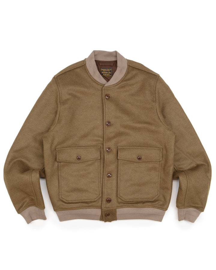 The A1 Bomber Jacket in Olive Wool