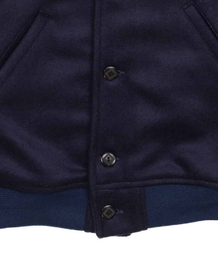 The Fenway Varsity Jacket in Navy Wool