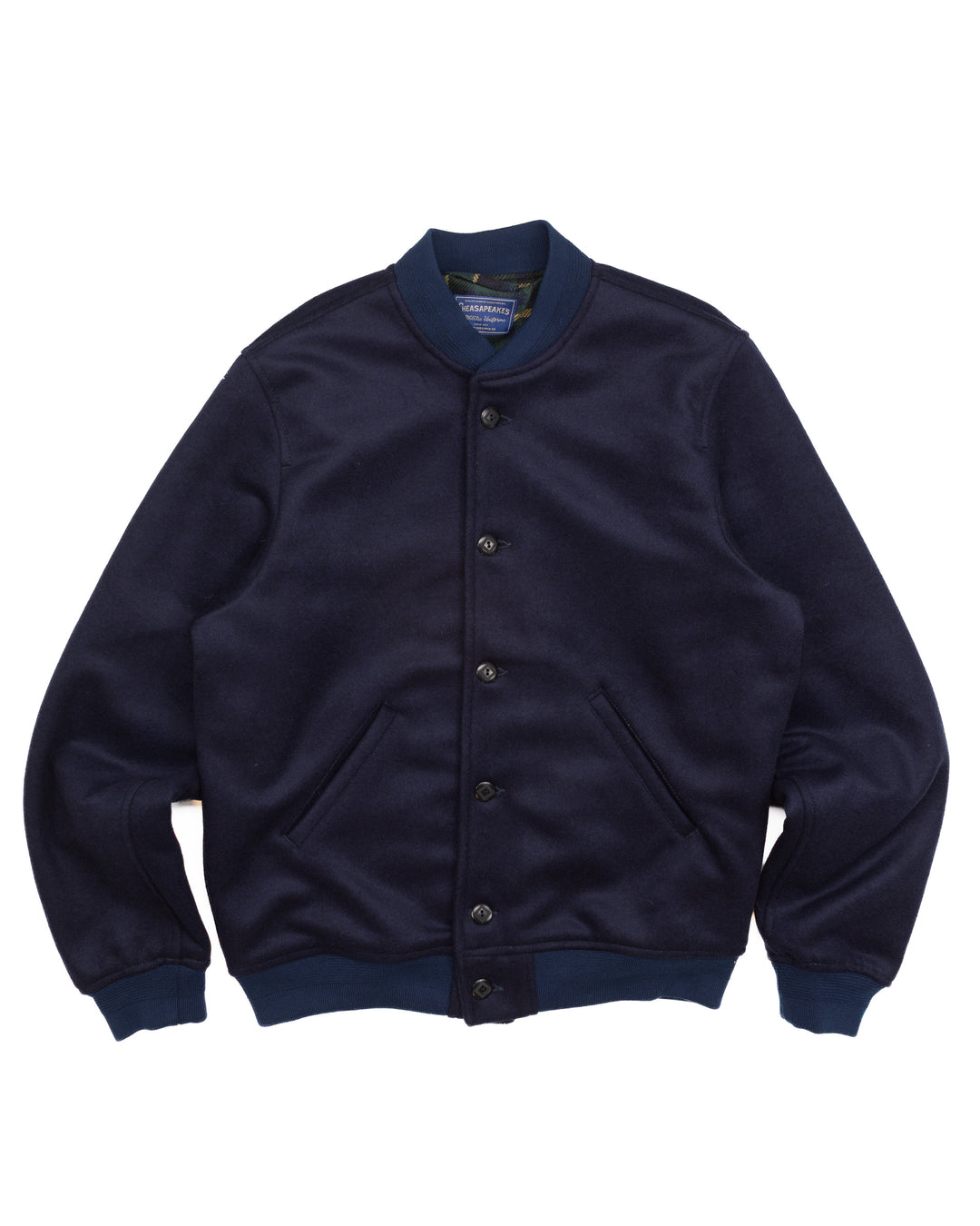 The Fenway Varsity Jacket in Navy Wool